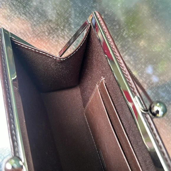 Coach Brown Embossed Wristlet